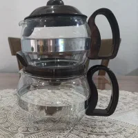 قوری و کتری پریکس جنس قدیم همراه با چراغ نفتی