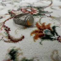 انگشتر استیل عقیق دو پوست