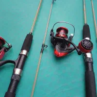 چوب ماهیگیری سیم بکسلدار توپر با چرخ ماهیگیری فلز