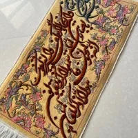 تابلو فرش وان یکاد گل برجسته دست بافت گل ابریشم