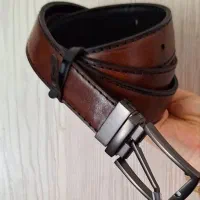 کمربند چرم طبیعی مردانه دورو دست دوز