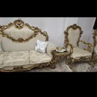 مبلمان استیل ۹ نفره ورق طلا