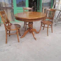 صندلی پشت خراطی لهستانی میز پایه گلدانی
