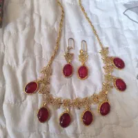 گردنبند و گوشواره آبکاری طلا