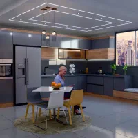 طراحی سه بعدی آشپزخانه و دکوراسیون داخلی