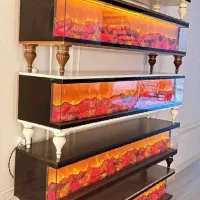 میز تلویزیون شومینه ای