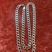 زنجیر نقره کارتیر و دستبند نقره بنگل