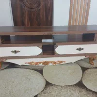 میز تلویزیون چوبی چهارتیکه چوبی