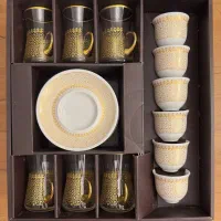 سرویس ۱۸ پارچه چای و قهوه ترکی نازلی کریستال