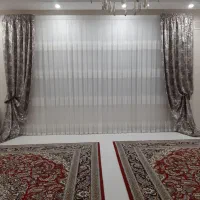 پرده با دستک تمیز و نو