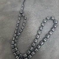تسبیح نقره کوب زندانی باف عتیقه