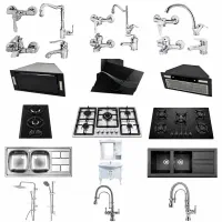 اجاق گاز‌ رومیزی شیشه و استیل توکار (سینک) کد D15