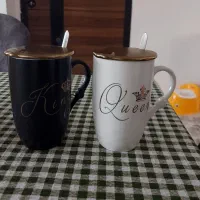دو عدد ماگ شیک سفید و مشکی