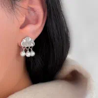 گوشواره ابر با آویز مروارید
