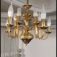 لوستر اب طلا پنج شعله سه شعله