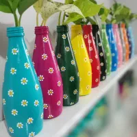 گلدان شیشه ای طرح بابونه