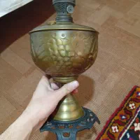 یک جفت چراغ نفتی قدیمی و آنتیک برنجی