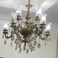 لوستر برنجی 10 شعله و تک شعله