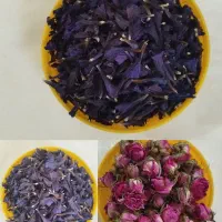 گل گاو زبان، گل محمدی، غنچه گل محمدی،نعناع  تازه