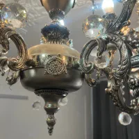جفت لوستر برنز نقره ای زیبا ۵شاخه