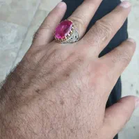 انگشتر توپاز صورتی نقره