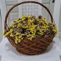 گل طبیعی خشک شده با سبد
