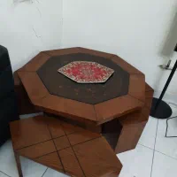 میز ۶ ضلعی کوتاه همراه صندلی