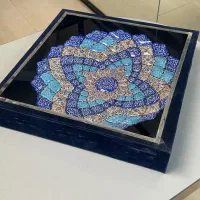 ظرف میناکاری با جعبه جیر