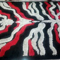فرش دستباف ۶ متری طرح فانتزی، مشکی و قرمز