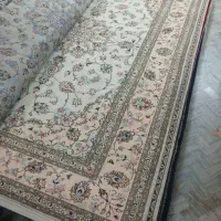 جفت کاشان 6 متری دستبافت زمینه کرم در حد نو