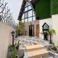 کلبه چوبی استخردار و جکوزی دار دو خواب