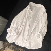 شومیز سفید لینن