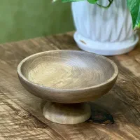 کاسه شکلات خوری پایه دار چوبی