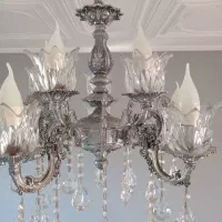 لوستر ده شاخه رنگ نقره ای