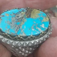 انگشتر فیروزه نیشابور اصل رگ طلایی