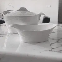 ظروف گلدکیش سفید ۶نفره