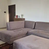 مبل راحتی ۶ نفره اِل - دو تیکه همراه با پاف