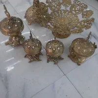 گلدان برنز با قندان وهرچی تو  عکس هست