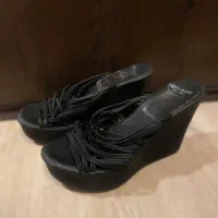 صندل لژدار بندی مشکی