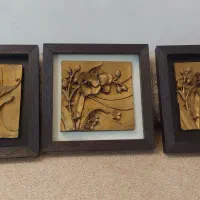 ۳عددتابلوی چوبی باطرح گل خیلی شیک وتمیز