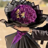 دسته گل های روبانی رنگارنگ