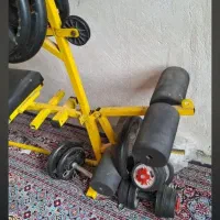 وسایل بدنسازی  ۷۵ کیلو وزنه، میز چند کاره