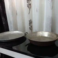 ماهی تابه و سینی مسی قدیمی هردو باهم ۵/۸۰۰ت