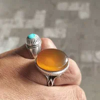 انگشتر عقیق و فیروزه