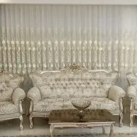 پرده پذیرایی اشرافی پانچ زیر پرده و دکور پرده زبرا