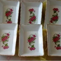 زیر سیگاری گل سرخی مرجان قدیمی