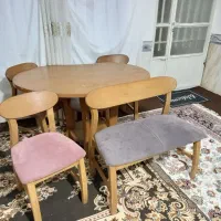 میز ناهارخوری پنج نفره تمام چوب