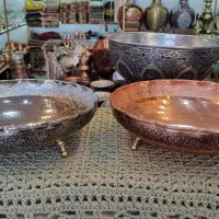 ظروف مسی گلدار