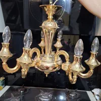 پنج عدد لوستر ۶ شاخه آبکاری طلایی
