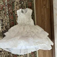 لباس بچه گانه دخترانه سفید مجلسی سایز ۷